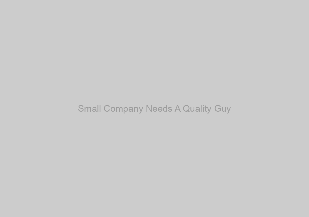 Small Company Needs A Quality Guy